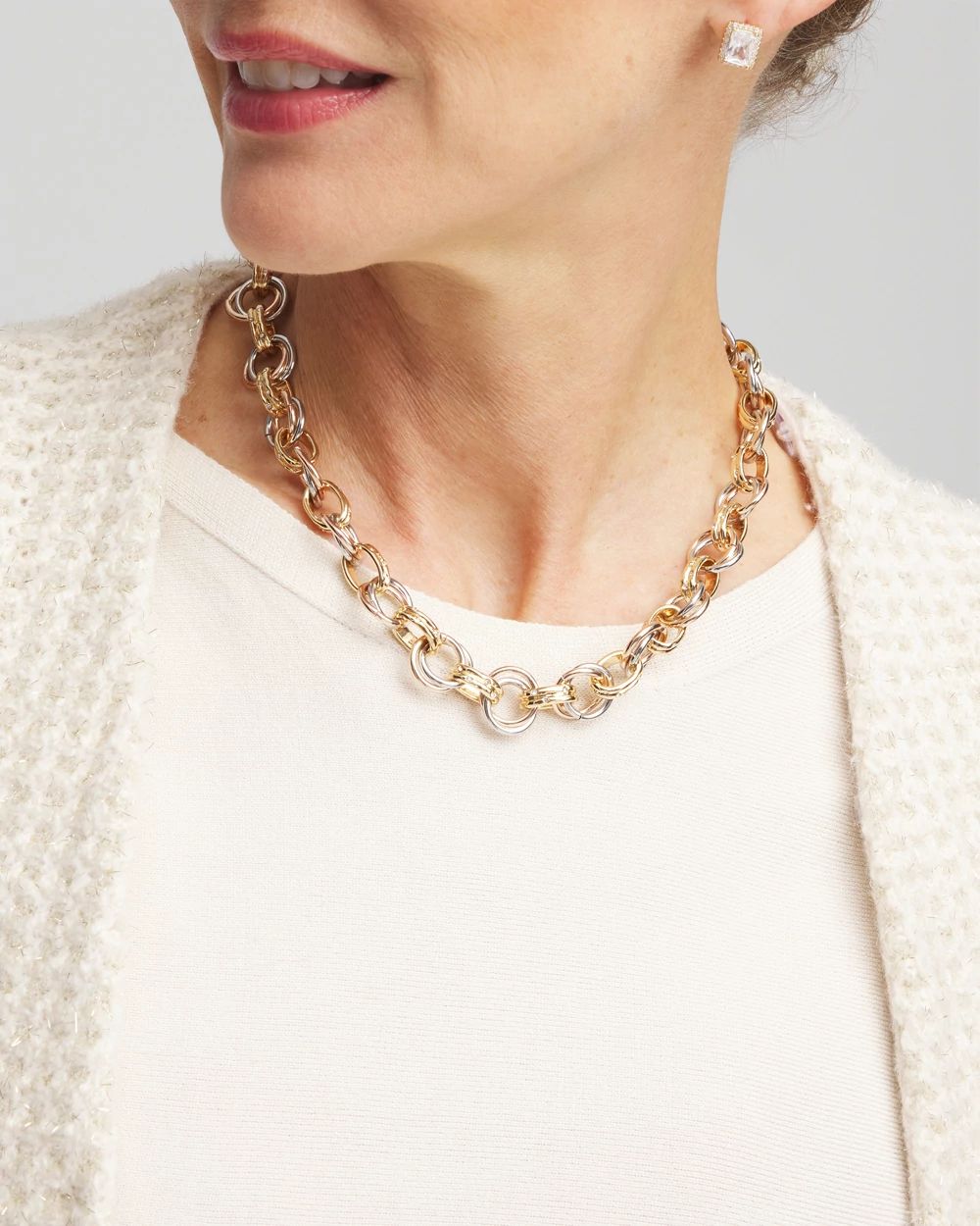 Convertible Tri-Tone Short Necklace | Chico's